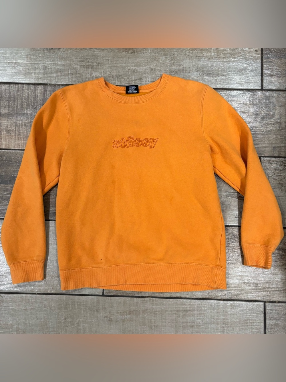 Stussy 3D Raise Applique Crewneck orange size small sweater